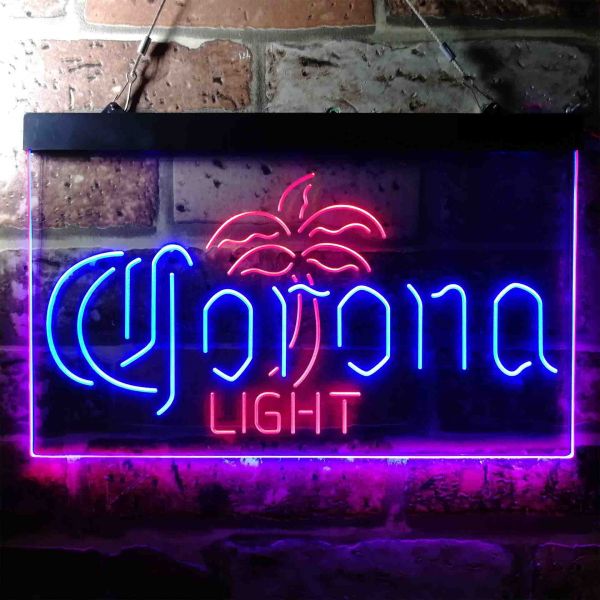 Corona Light Palm Tree Dual LED Neon Light Sign